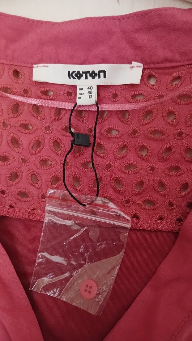 Nakışlı V Yaka Bohem Pembe kisa Elbise - Görsel 3