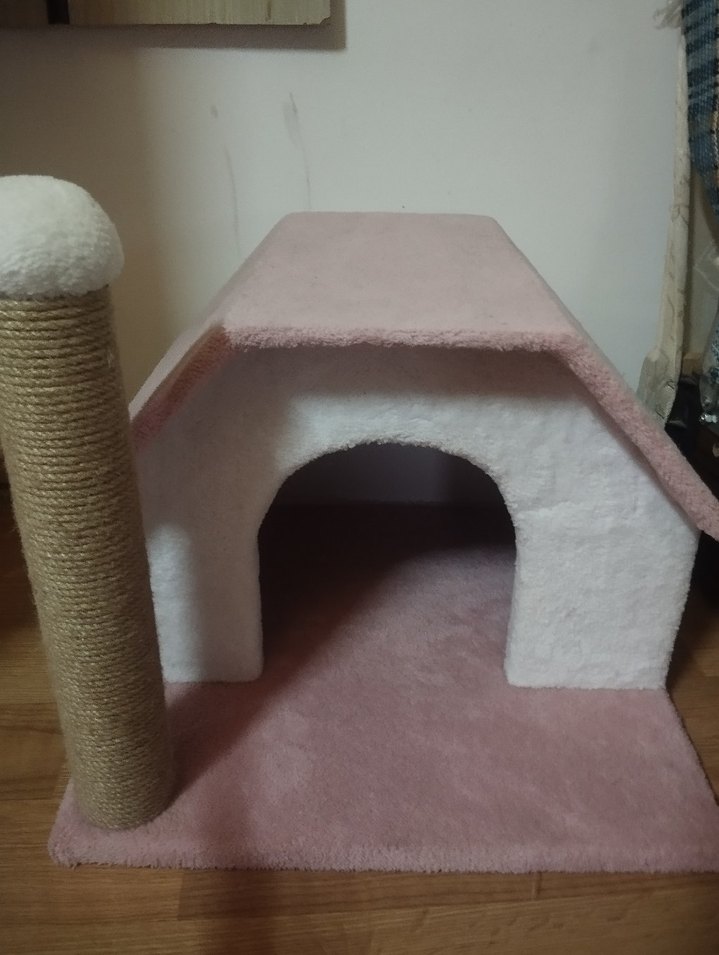 Pastel Pembe Kedi Tırmalama ve Dinlenme Evi - Görsel 3