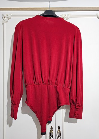 Bordo kruvaze yaka  cıtcıtlı Body - Görsel 3