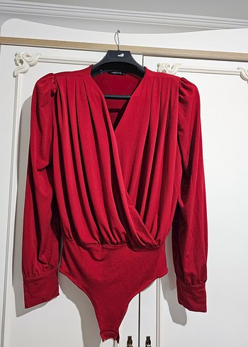 Bordo kruvaze yaka  cıtcıtlı Body - Görsel 2