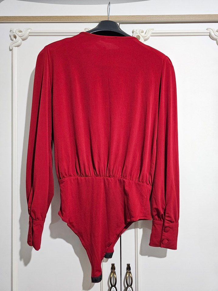 Bordo kruvaze yaka  cıtcıtlı Body - Görsel 3