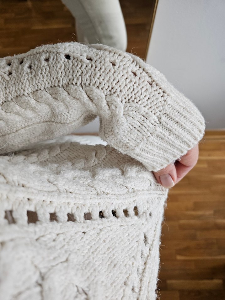 ekru Örgü Kadın Kazak - Görsel 4