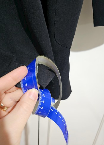 Kadın Siyah Kemerli Blazer Ceket - Görsel 5