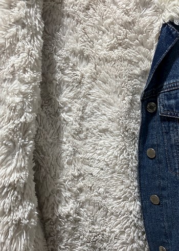 Kadın Mavi Tüylü Denim Ceket - Görsel 2