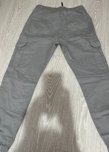 Gri Keten Erkek Rahat Kesim Kargo Pantolon30 beden - Görsel 3