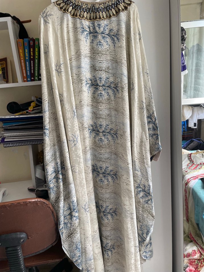 Nakışlı Uzun Kadın Elbise - Görsel 2