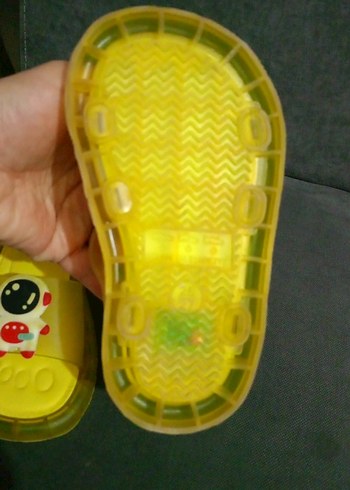 Gezer Sarı Baskılı Tokalı kız erkek Çocuk Sandalet
