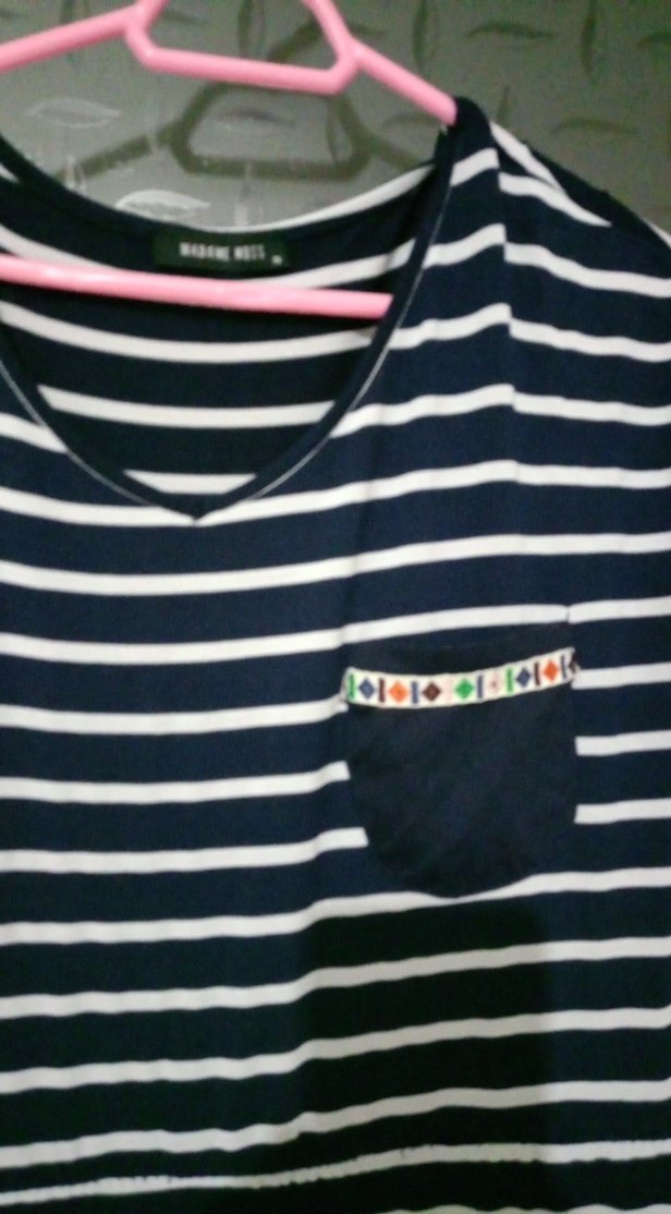 Çizgili V Yaka Uzun Kadın Elbise - Görsel 2