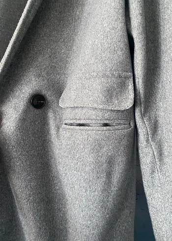 Gri Uzun Kadın Kaban - Görsel 7