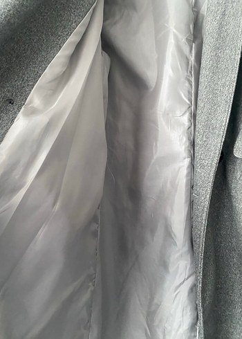 Gri Uzun Kadın Kaban - Görsel 5