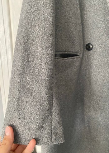 Gri Uzun Kadın Kaban - Görsel 3