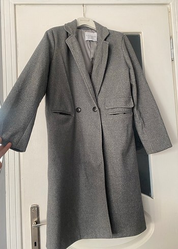 Gri Uzun Kadın Kaban - Görsel 2