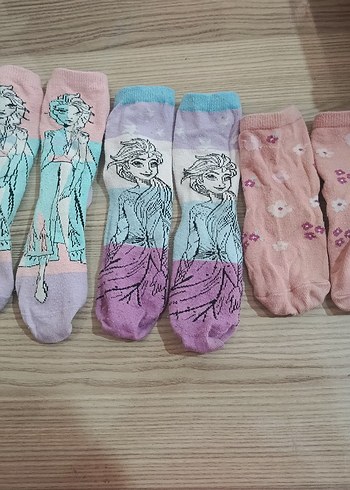 Kız Çocukları için Renkli Desenli Çorap Seti - Görsel 2