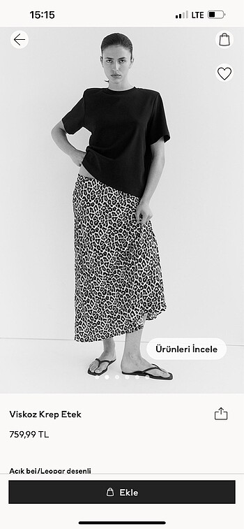 H&M leopar etek