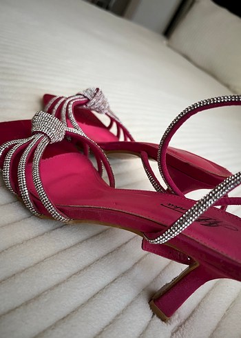 Diğer Püsküllü Pembe Stiletto Kadın Abiye Ayakkabı