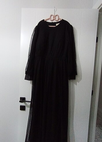 Siyah tüllü elbise - Görsel 2