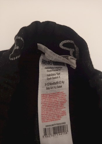 Nakışlı Siyah Kız Çocuk Triko Tayt - Görsel 2