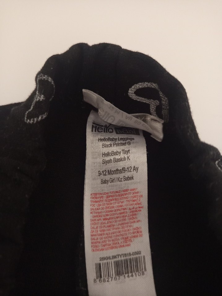 Nakışlı Siyah Kız Çocuk Triko Tayt - Görsel 2