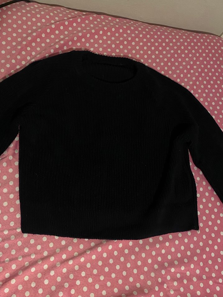 Kadın Siyah Triko Uzun Kollu Kazak - Görsel 2