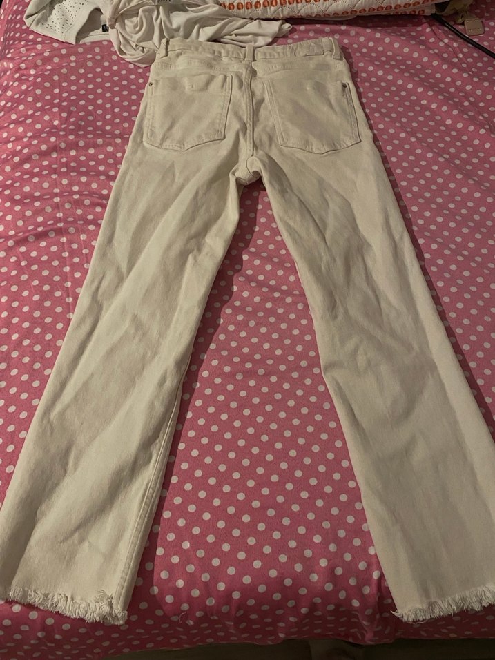 Düğmeli Bej Kadın Midi Jean - Görsel 4