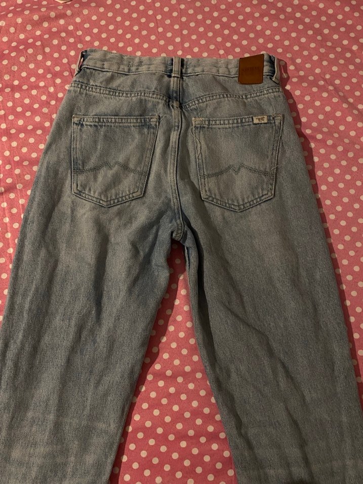 Mavi Düğmeli Kadın Denim Pantolon - Görsel 3