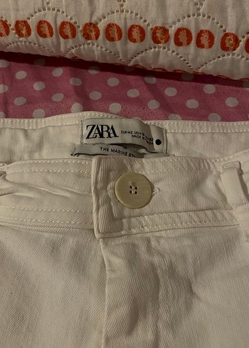 Düğmeli Beyaz Midi Kadın Kot Pantolon - Görsel 2