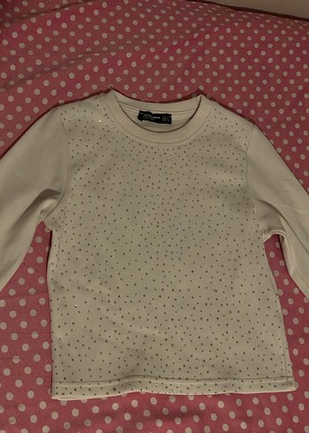 Beyaz Payetli Uzun Kollu Tişört - Görsel 2