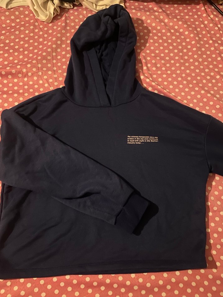 Kadın Mavi Kapüşonlu Sweatshirt - Görsel 3