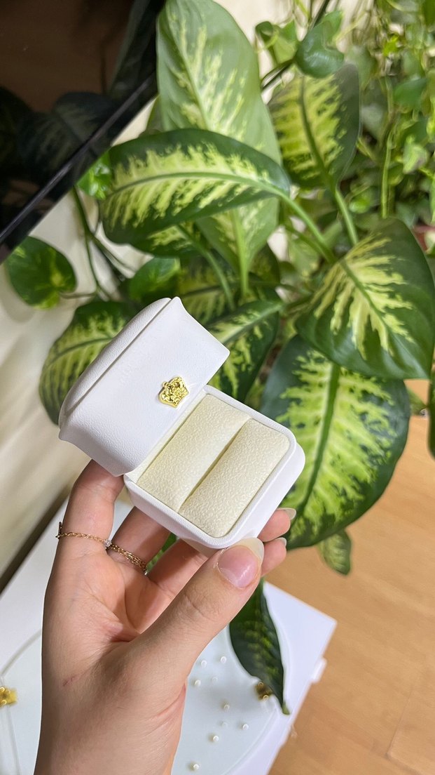 Beyaz Minimalist Düğün Yüzüğü Kutusu - Görsel 2