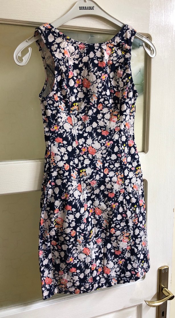 Çiçek Desenli Midi Kadın Elbise - Görsel 4