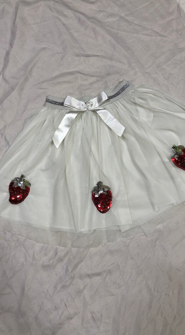 Beyaz Nakışlı Kız Çocuk Etek - Görsel 2