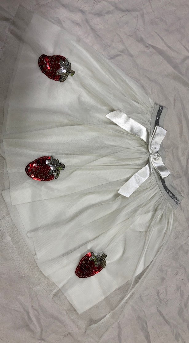 Beyaz Nakışlı Kız Çocuk Etek - Görsel 4