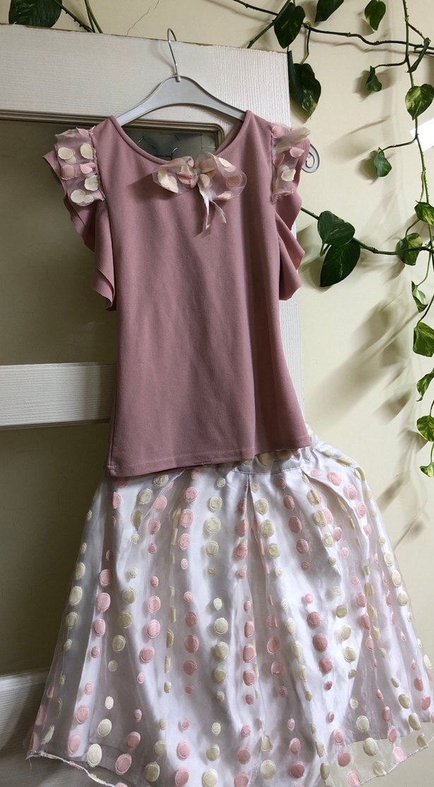 Pembe Kız Çocuk Fırfırlı Elbise - Görsel 2