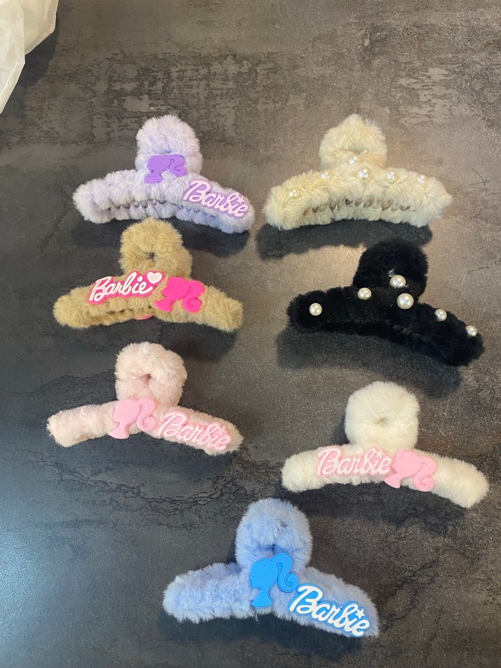 Peluş Barbie Detaylı Renkli Toka - Görsel 2