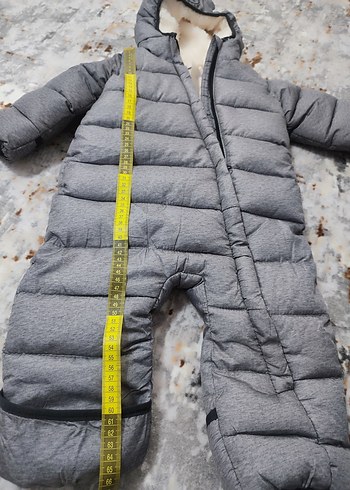 Kız ve Erkek Bebek Gri Kapüşonlu Kürklü kar Tulumu (TULUM) - Görsel 7