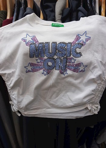 Kız Çocuk Beyaz Payetli Uzun Kollu Tişört - Görsel 3