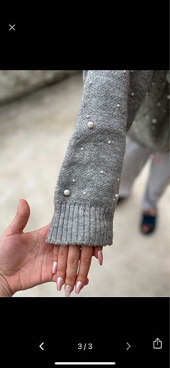 diğer Beden Zara model incili hırka