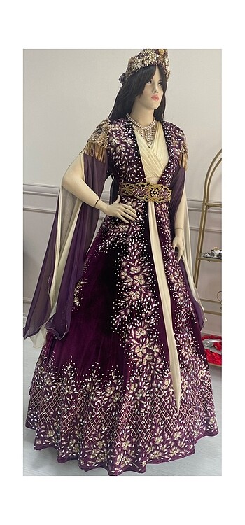 34 Beden mor Renk Kaftan-Bindallı