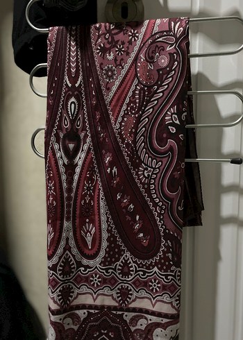 Beden Bordo Etnik Desen Kadın Şal