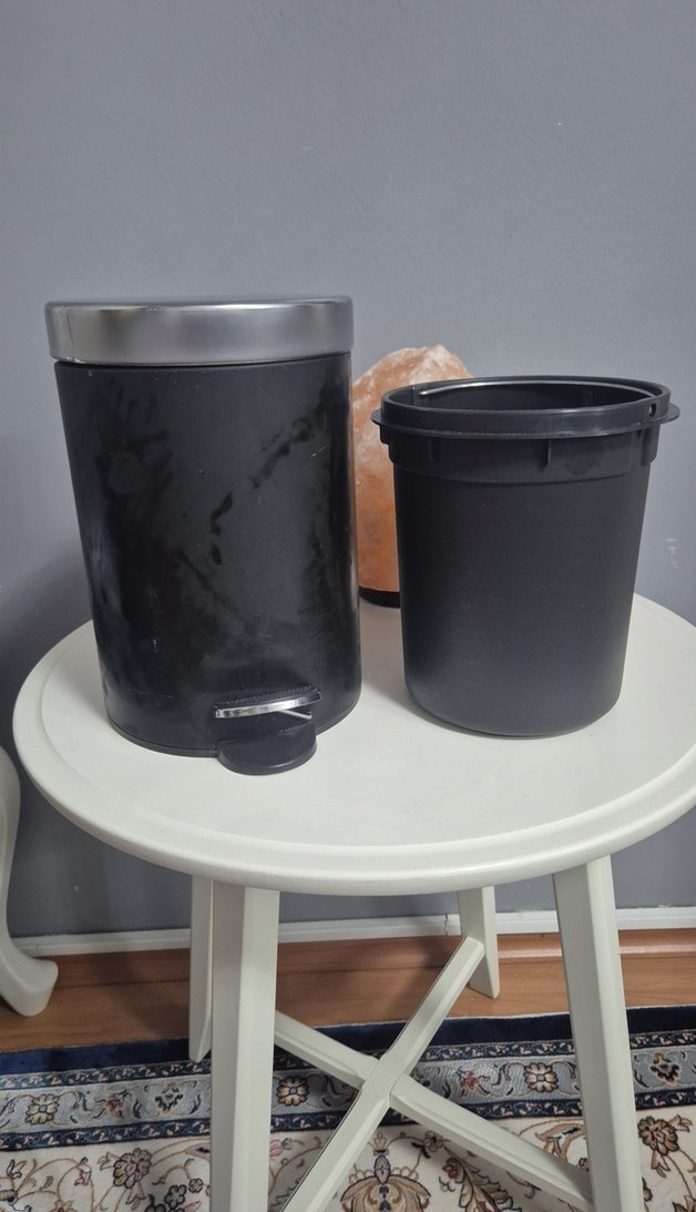 Siyah Metal Kapaklı Çöp Kovası ikea - Görsel 4