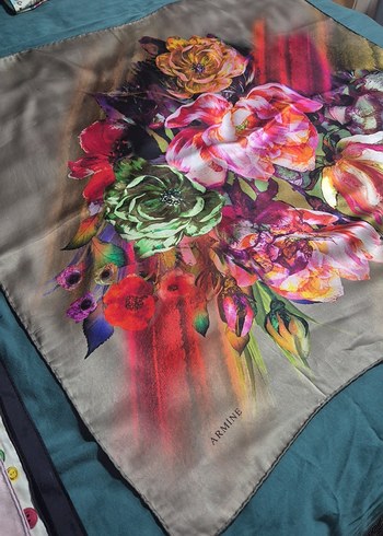 Çiçek Desenli armine eşarp - Görsel 4