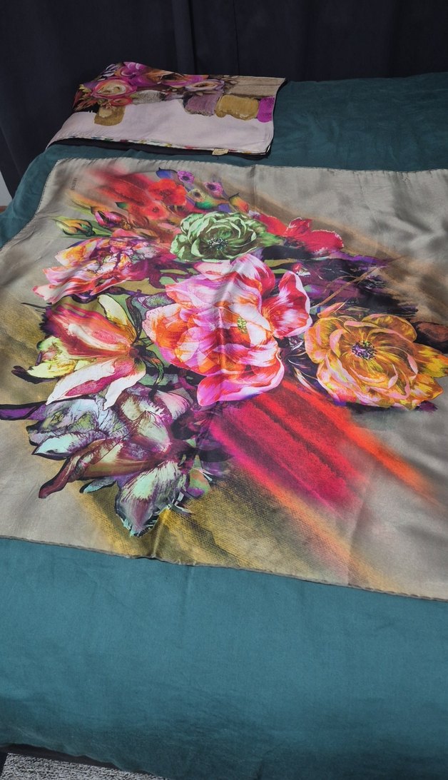 Çiçek Desenli armine eşarp - Görsel 2