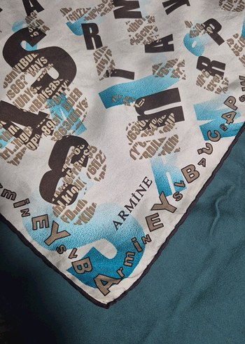 Bohem Gri Mavi Desenli Kadın eşarp - Görsel 2