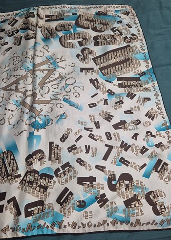 Bohem Gri Mavi Desenli Kadın eşarp - Görsel 5