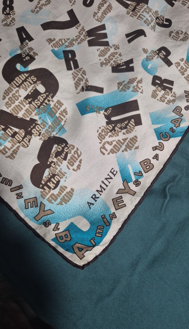 Bohem Gri Mavi Desenli Kadın eşarp - Görsel 2