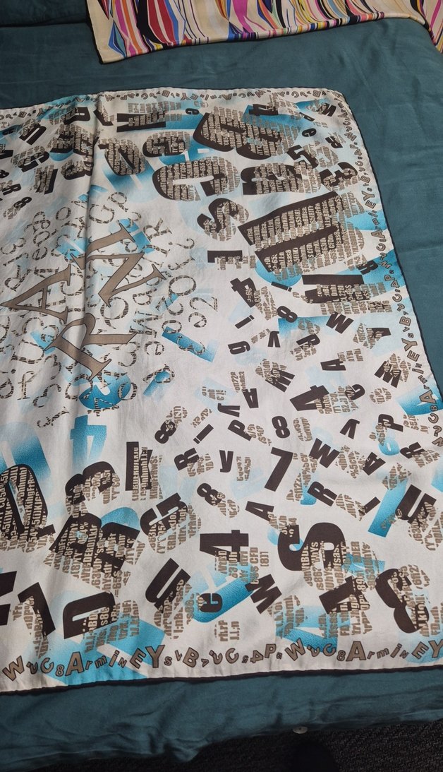 Bohem Gri Mavi Desenli Kadın eşarp - Görsel 5