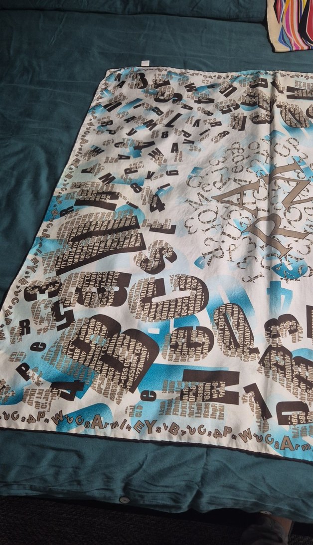 Bohem Gri Mavi Desenli Kadın eşarp - Görsel 4