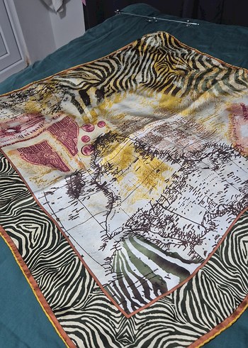 Aker marka %100 saf ipek eşarp - Görsel 4