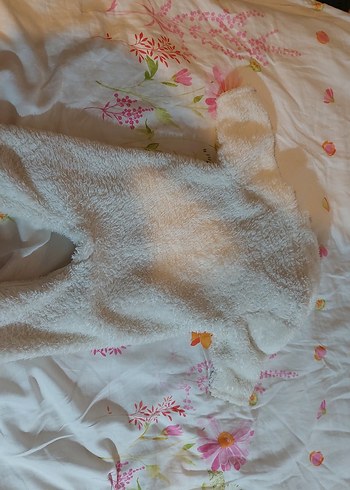 Bebek Beyaz Kürk Detaylı Kapüşonlu Tulumu - Görsel 5