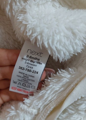 Bebek Beyaz Kürk Detaylı Kapüşonlu Tulumu - Görsel 10